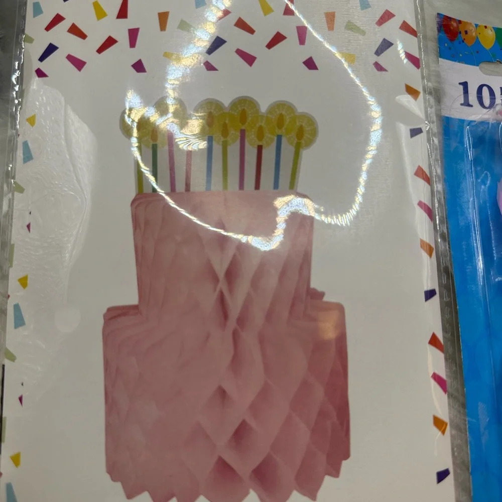 Pink and Gold Table Decoration Set with Party Candles